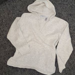 Villager Hooded V-Neck Pocketed Sweater Woman sz 1